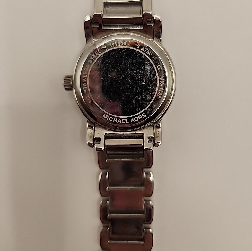 Michael Kors Silver Women's Stainless Steel Bracelet Watch with White Dial - Picture 3 of 5